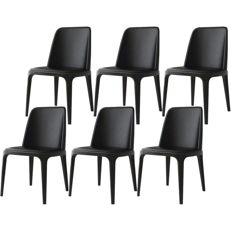 Industrial Dining Chair Solid Back Chair with 4 Wood Legs for Home Use Black 6 Piece Set Clearhalo ' kitchen&dining_furn' 'Dining Chairs' 'Dining Tables & Seating' 'dining_chair' 'furn' 'furn_dining_chair' 'Furniture' 'furniture_dining_chair' 'Kitchen & Dining Furniture' 'kitchen' 3576400