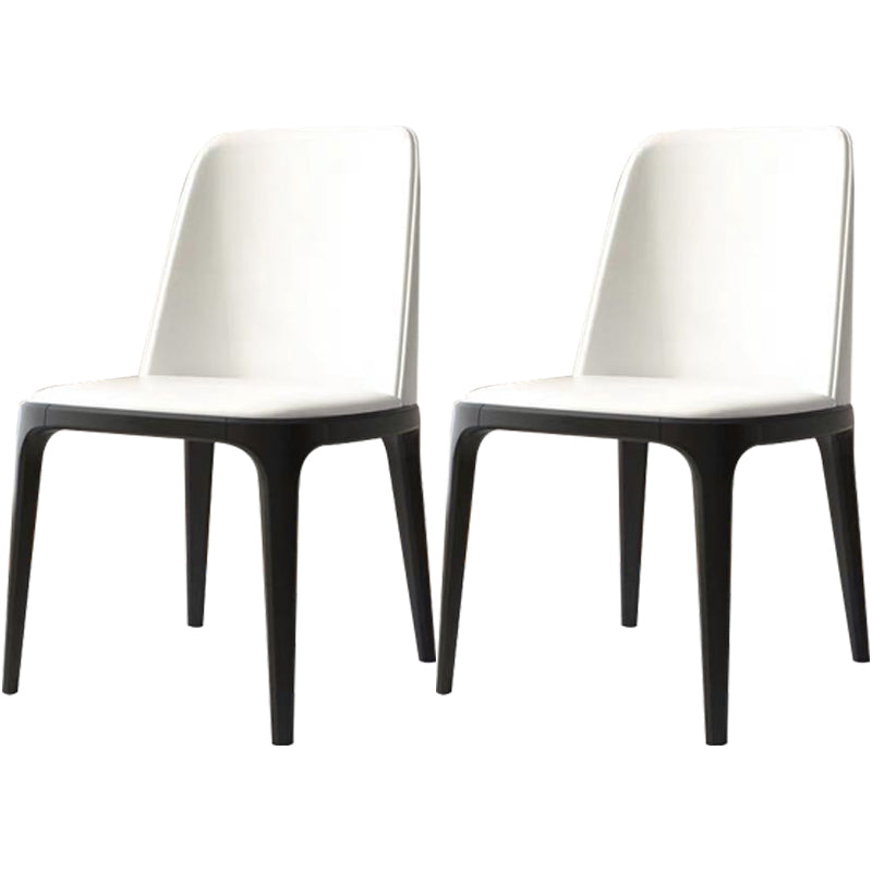 Industrial Dining Chair Solid Back Chair with 4 Wood Legs for Home Use White 2 Piece Set Clearhalo ' kitchen&dining_furn' 'Dining Chairs' 'Dining Tables & Seating' 'dining_chair' 'furn' 'furn_dining_chair' 'Furniture' 'furniture_dining_chair' 'Kitchen & Dining Furniture' 'kitchen' 3576401