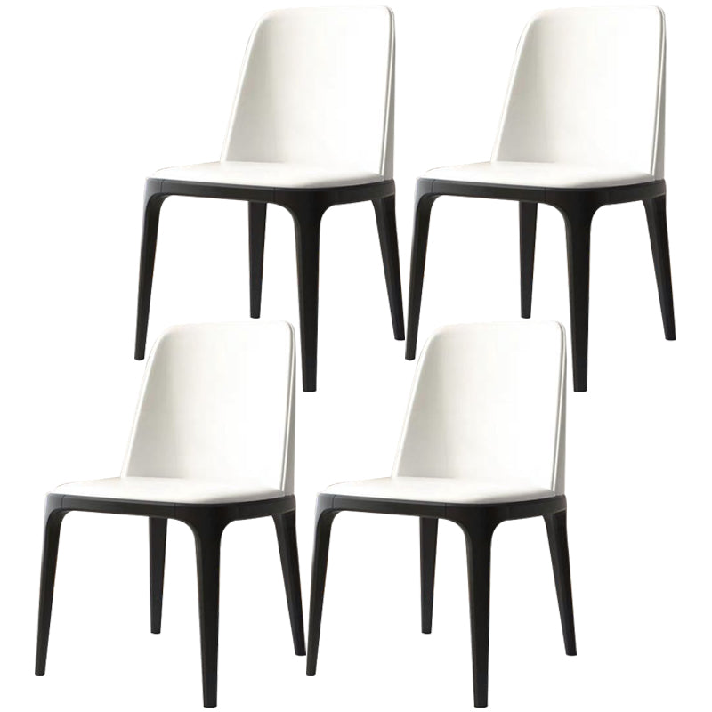 Industrial Dining Chair Solid Back Chair with 4 Wood Legs for Home Use White 4 Piece Set Clearhalo ' kitchen&dining_furn' 'Dining Chairs' 'Dining Tables & Seating' 'dining_chair' 'furn' 'furn_dining_chair' 'Furniture' 'furniture_dining_chair' 'Kitchen & Dining Furniture' 'kitchen' 3576402