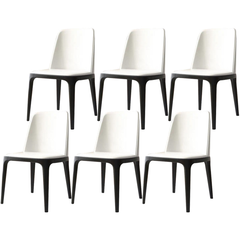 Industrial Dining Chair Solid Back Chair with 4 Wood Legs for Home Use White 6 Piece Set Clearhalo ' kitchen&dining_furn' 'Dining Chairs' 'Dining Tables & Seating' 'dining_chair' 'furn' 'furn_dining_chair' 'Furniture' 'furniture_dining_chair' 'Kitchen & Dining Furniture' 'kitchen' 3576403