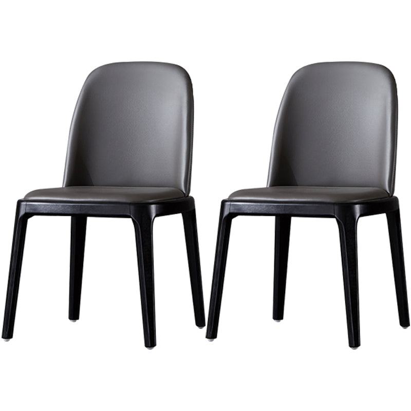 Industrial Dining Chair Solid Back Chair with 4 Wood Legs for Home Use Dark Gray 2 Piece Set Clearhalo ' kitchen&dining_furn' 'Dining Chairs' 'Dining Tables & Seating' 'dining_chair' 'furn' 'furn_dining_chair' 'Furniture' 'furniture_dining_chair' 'Kitchen & Dining Furniture' 'kitchen' 3576404