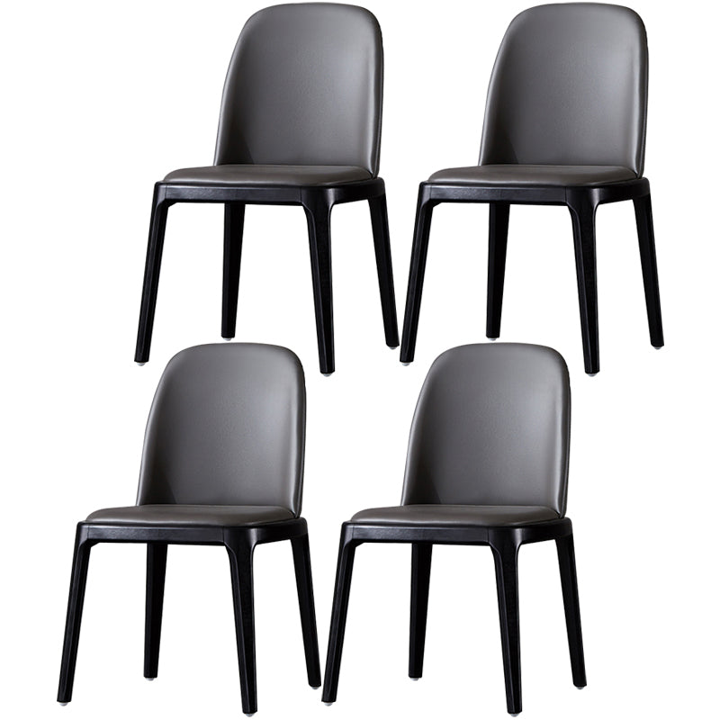 Industrial Dining Chair Solid Back Chair with 4 Wood Legs for Home Use Dark Gray 4 Piece Set Clearhalo ' kitchen&dining_furn' 'Dining Chairs' 'Dining Tables & Seating' 'dining_chair' 'furn' 'furn_dining_chair' 'Furniture' 'furniture_dining_chair' 'Kitchen & Dining Furniture' 'kitchen' 3576405
