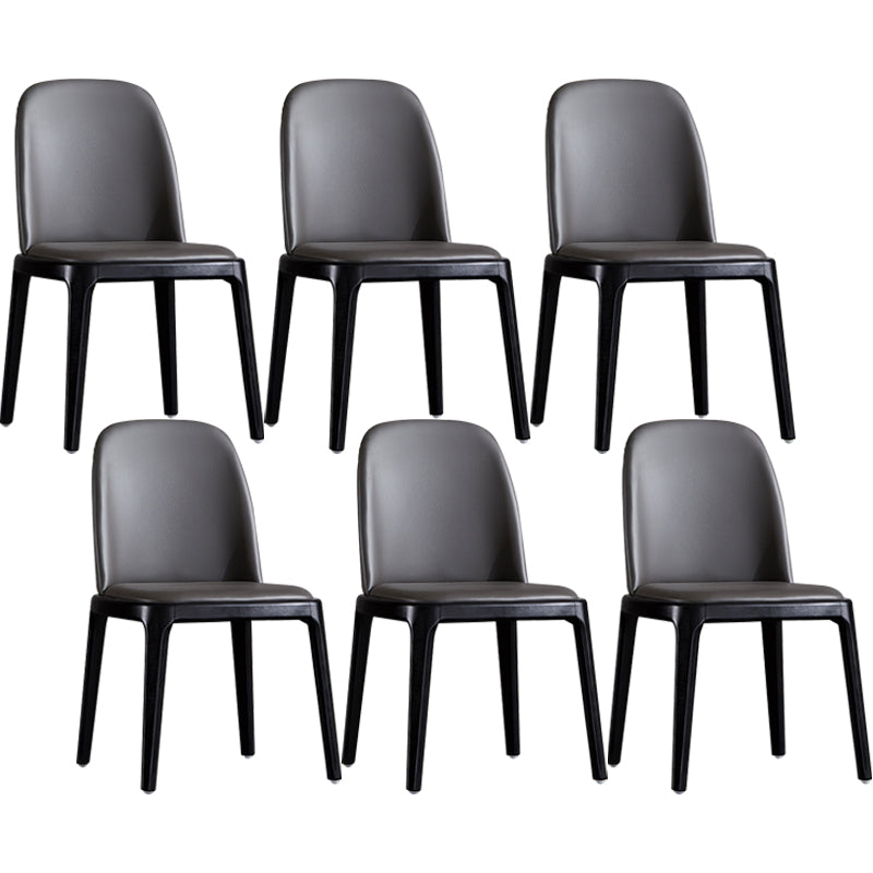 Industrial Dining Chair Solid Back Chair with 4 Wood Legs for Home Use Dark Gray 6 Piece Set Clearhalo ' kitchen&dining_furn' 'Dining Chairs' 'Dining Tables & Seating' 'dining_chair' 'furn' 'furn_dining_chair' 'Furniture' 'furniture_dining_chair' 'Kitchen & Dining Furniture' 'kitchen' 3576406