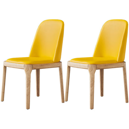 Industrial Dining Chair Solid Back Chair with 4 Wood Legs for Home Use Yellow 2 Piece Set Clearhalo ' kitchen&dining_furn' 'Dining Chairs' 'Dining Tables & Seating' 'dining_chair' 'furn' 'furn_dining_chair' 'Furniture' 'furniture_dining_chair' 'Kitchen & Dining Furniture' 'kitchen' 3576407