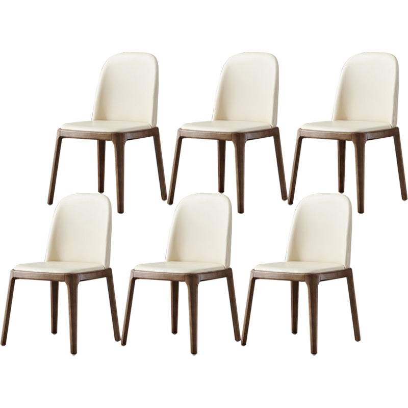 Industrial Dining Chair Solid Back Chair with 4 Wood Legs for Home Use Beige 6 Piece Set Clearhalo ' kitchen&dining_furn' 'Dining Chairs' 'Dining Tables & Seating' 'dining_chair' 'furn' 'furn_dining_chair' 'Furniture' 'furniture_dining_chair' 'Kitchen & Dining Furniture' 'kitchen' 3576412