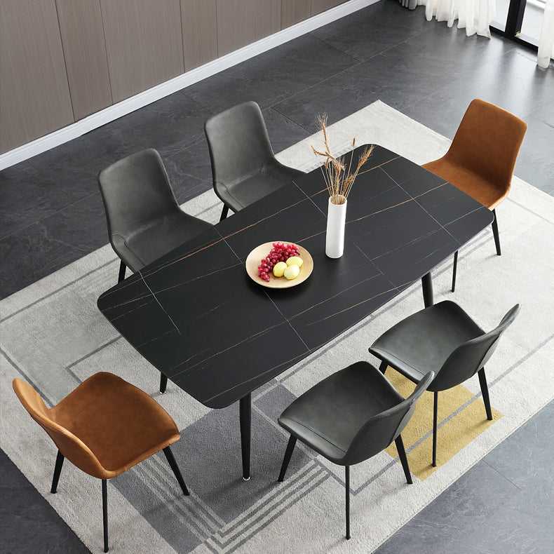 Scandinavian Metal Dining Chairs Dining Room Solid Back Armless Chairs Clearhalo ' kitchen&dining_furn' 'Dining Chairs' 'Dining Tables & Seating' 'dining_chair' 'furn' 'furn_dining_chair' 'Furniture' 'furniture_dining_chair' 'Kitchen & Dining Furniture' 'kitchen' 3577240