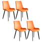 Scandinavian Metal Dining Chairs Dining Room Solid Back Armless Chairs Fluorescent Orange 4 Piece Set Clearhalo ' kitchen&dining_furn' 'Dining Chairs' 'Dining Tables & Seating' 'dining_chair' 'furn' 'furn_dining_chair' 'Furniture' 'furniture_dining_chair' 'Kitchen & Dining Furniture' 'kitchen' 3577243