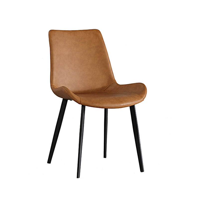 Scandinavian Metal Dining Chairs Dining Room Solid Back Armless Chairs Clearhalo ' kitchen&dining_furn' 'Dining Chairs' 'Dining Tables & Seating' 'dining_chair' 'furn' 'furn_dining_chair' 'Furniture' 'furniture_dining_chair' 'Kitchen & Dining Furniture' 'kitchen' 3577244