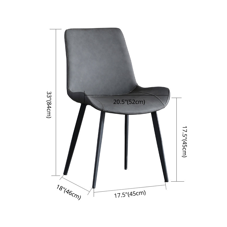 Scandinavian Metal Dining Chairs Dining Room Solid Back Armless Chairs Clearhalo ' kitchen&dining_furn' 'Dining Chairs' 'Dining Tables & Seating' 'dining_chair' 'furn' 'furn_dining_chair' 'Furniture' 'furniture_dining_chair' 'Kitchen & Dining Furniture' 'kitchen' 3577246