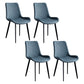 Scandinavian Metal Dining Chairs Dining Room Solid Back Armless Chairs Navy Blue 4 Piece Set Clearhalo ' kitchen&dining_furn' 'Dining Chairs' 'Dining Tables & Seating' 'dining_chair' 'furn' 'furn_dining_chair' 'Furniture' 'furniture_dining_chair' 'Kitchen & Dining Furniture' 'kitchen' 3577273