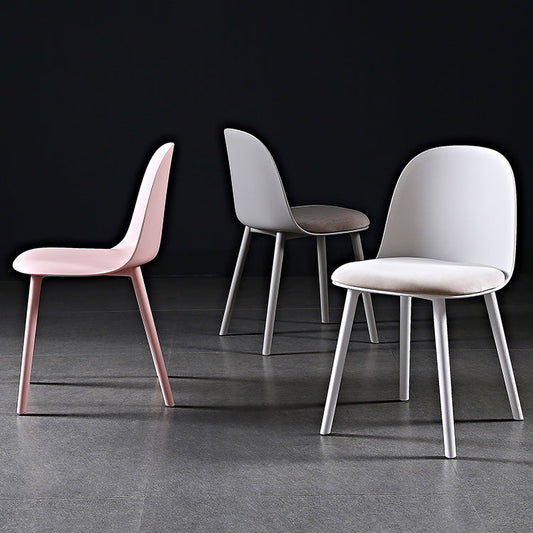 Nordic Dining Room Armless Chair Plastic Side Fabric Chair for Kitchen Clearhalo ' kitchen&dining_furn' 'Dining Chairs' 'Dining Tables & Seating' 'dining_chair' 'furn' 'furn_dining_chair' 'Furniture' 'furniture_dining_chair' 'Kitchen & Dining Furniture' 'kitchen' 3577275