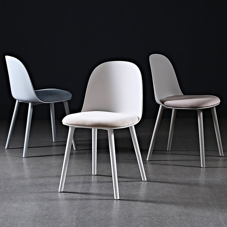 Nordic Dining Room Armless Chair Plastic Side Fabric Chair for Kitchen Clearhalo ' kitchen&dining_furn' 'Dining Chairs' 'Dining Tables & Seating' 'dining_chair' 'furn' 'furn_dining_chair' 'Furniture' 'furniture_dining_chair' 'Kitchen & Dining Furniture' 'kitchen' 3577279