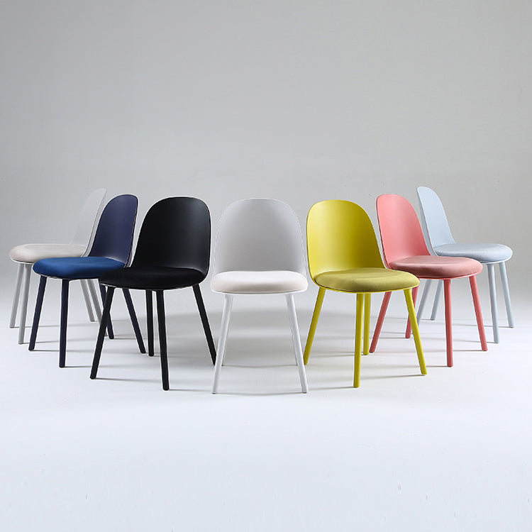 Nordic Dining Room Armless Chair Plastic Side Fabric Chair for Kitchen Clearhalo ' kitchen&dining_furn' 'Dining Chairs' 'Dining Tables & Seating' 'dining_chair' 'furn' 'furn_dining_chair' 'Furniture' 'furniture_dining_chair' 'Kitchen & Dining Furniture' 'kitchen' 3577282