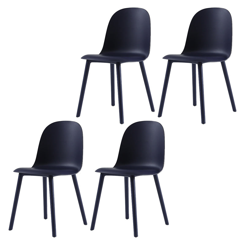 Nordic Dining Room Armless Chair Plastic Side Fabric Chair for Kitchen Blue 4 Piece Set Clearhalo ' kitchen&dining_furn' 'Dining Chairs' 'Dining Tables & Seating' 'dining_chair' 'furn' 'furn_dining_chair' 'Furniture' 'furniture_dining_chair' 'Kitchen & Dining Furniture' 'kitchen' 3577285