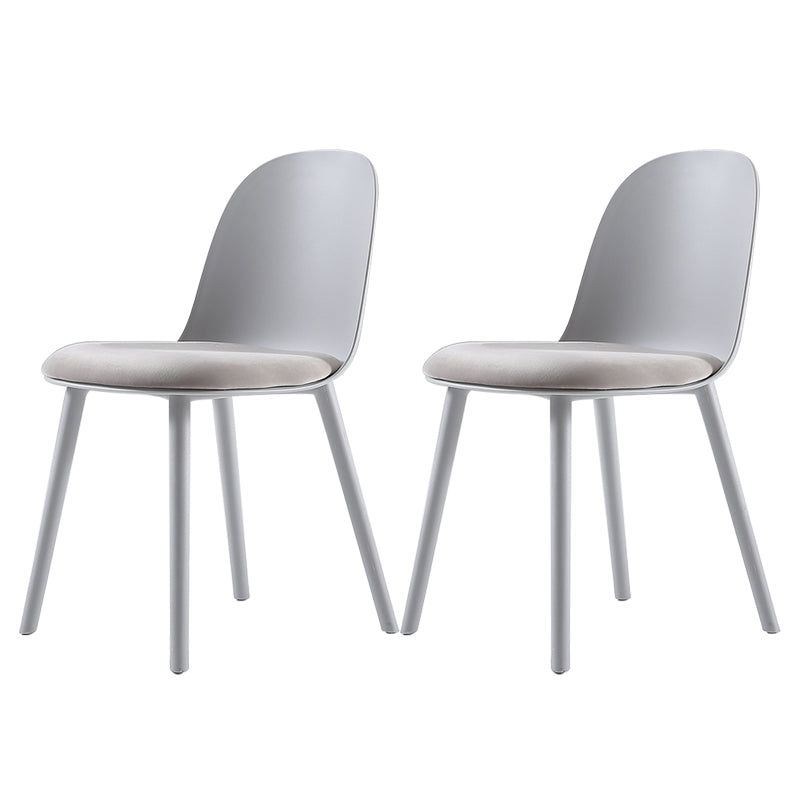 Nordic Dining Room Armless Chair Plastic Side Fabric Chair for Kitchen Light Gray 2 Piece Set Clearhalo ' kitchen&dining_furn' 'Dining Chairs' 'Dining Tables & Seating' 'dining_chair' 'furn' 'furn_dining_chair' 'Furniture' 'furniture_dining_chair' 'Kitchen & Dining Furniture' 'kitchen' 3577301