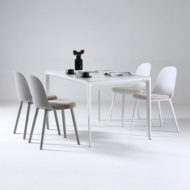 Nordic Dining Room Armless Chair Plastic Side Fabric Chair for Kitchen Clearhalo ' kitchen&dining_furn' 'Dining Chairs' 'Dining Tables & Seating' 'dining_chair' 'furn' 'furn_dining_chair' 'Furniture' 'furniture_dining_chair' 'Kitchen & Dining Furniture' 'kitchen' 3577303