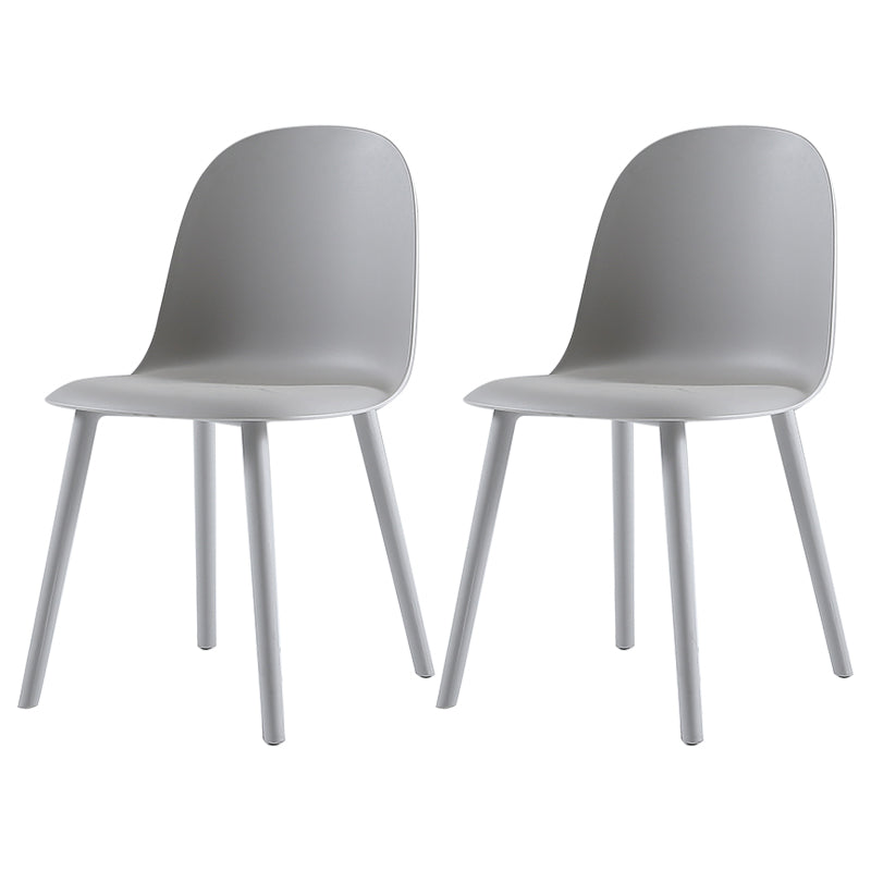 Nordic Dining Room Armless Chair Plastic Side Fabric Chair for Kitchen Silver Gray 2 Piece Set Clearhalo ' kitchen&dining_furn' 'Dining Chairs' 'Dining Tables & Seating' 'dining_chair' 'furn' 'furn_dining_chair' 'Furniture' 'furniture_dining_chair' 'Kitchen & Dining Furniture' 'kitchen' 3577306