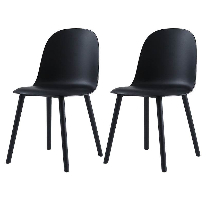 Nordic Dining Room Armless Chair Plastic Side Fabric Chair for Kitchen Black 2 Piece Set Clearhalo ' kitchen&dining_furn' 'Dining Chairs' 'Dining Tables & Seating' 'dining_chair' 'furn' 'furn_dining_chair' 'Furniture' 'furniture_dining_chair' 'Kitchen & Dining Furniture' 'kitchen' 3577309