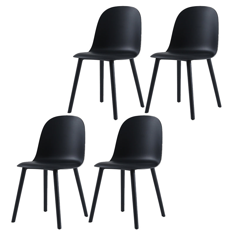 Nordic Dining Room Armless Chair Plastic Side Fabric Chair for Kitchen Black 4 Piece Set Clearhalo ' kitchen&dining_furn' 'Dining Chairs' 'Dining Tables & Seating' 'dining_chair' 'furn' 'furn_dining_chair' 'Furniture' 'furniture_dining_chair' 'Kitchen & Dining Furniture' 'kitchen' 3577310