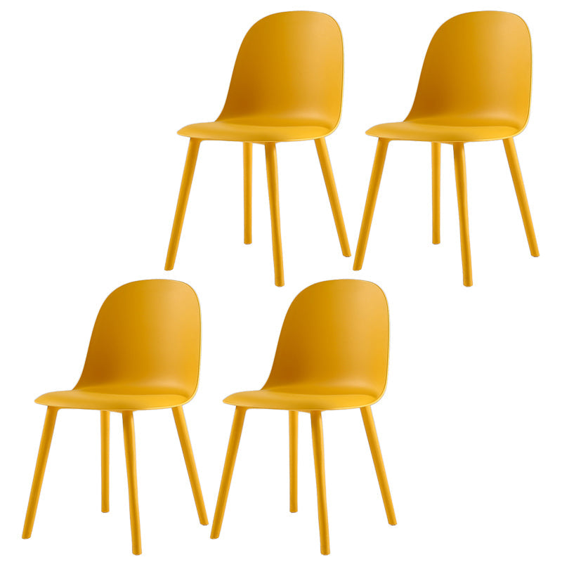Nordic Dining Room Armless Chair Plastic Side Fabric Chair for Kitchen Orange 4 Piece Set Clearhalo ' kitchen&dining_furn' 'Dining Chairs' 'Dining Tables & Seating' 'dining_chair' 'furn' 'furn_dining_chair' 'Furniture' 'furniture_dining_chair' 'Kitchen & Dining Furniture' 'kitchen' 3577322
