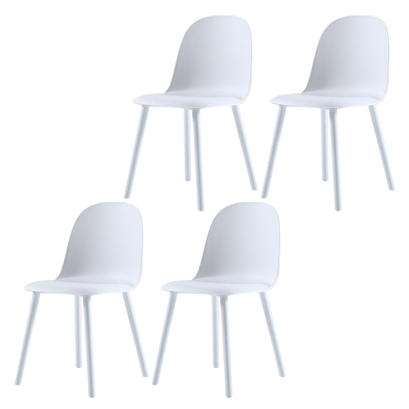 Nordic Dining Room Armless Chair Plastic Side Fabric Chair for Kitchen White 4 Piece Set Clearhalo ' kitchen&dining_furn' 'Dining Chairs' 'Dining Tables & Seating' 'dining_chair' 'furn' 'furn_dining_chair' 'Furniture' 'furniture_dining_chair' 'Kitchen & Dining Furniture' 'kitchen' 3577328