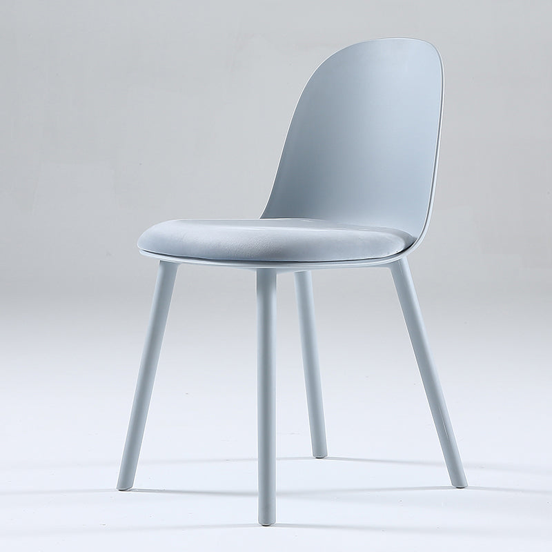 Nordic Dining Room Armless Chair Plastic Side Fabric Chair for Kitchen Gray Blue 1 Piece Clearhalo ' kitchen&dining_furn' 'Dining Chairs' 'Dining Tables & Seating' 'dining_chair' 'furn' 'furn_dining_chair' 'Furniture' 'furniture_dining_chair' 'Kitchen & Dining Furniture' 'kitchen' 3577329