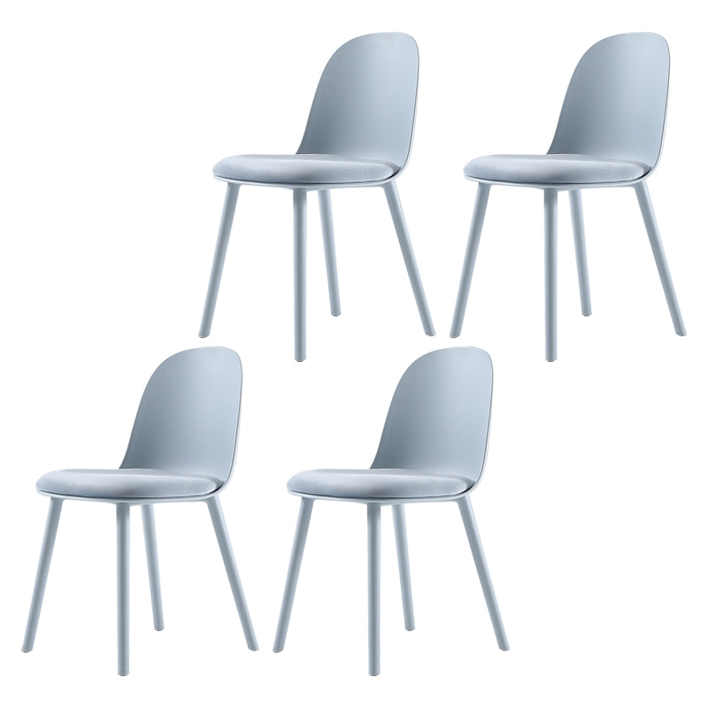 Nordic Dining Room Armless Chair Plastic Side Fabric Chair for Kitchen Gray Blue 4 Piece Set Clearhalo ' kitchen&dining_furn' 'Dining Chairs' 'Dining Tables & Seating' 'dining_chair' 'furn' 'furn_dining_chair' 'Furniture' 'furniture_dining_chair' 'Kitchen & Dining Furniture' 'kitchen' 3577331