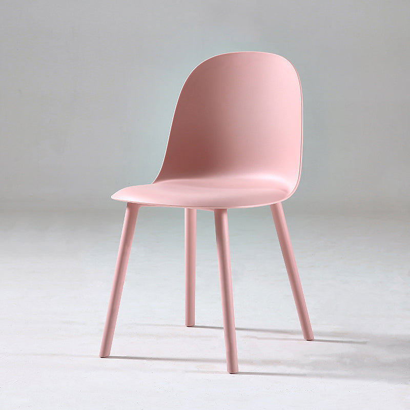 Nordic Dining Room Armless Chair Plastic Side Fabric Chair for Kitchen Pink 1 Piece Clearhalo ' kitchen&dining_furn' 'Dining Chairs' 'Dining Tables & Seating' 'dining_chair' 'furn' 'furn_dining_chair' 'Furniture' 'furniture_dining_chair' 'Kitchen & Dining Furniture' 'kitchen' 3577338