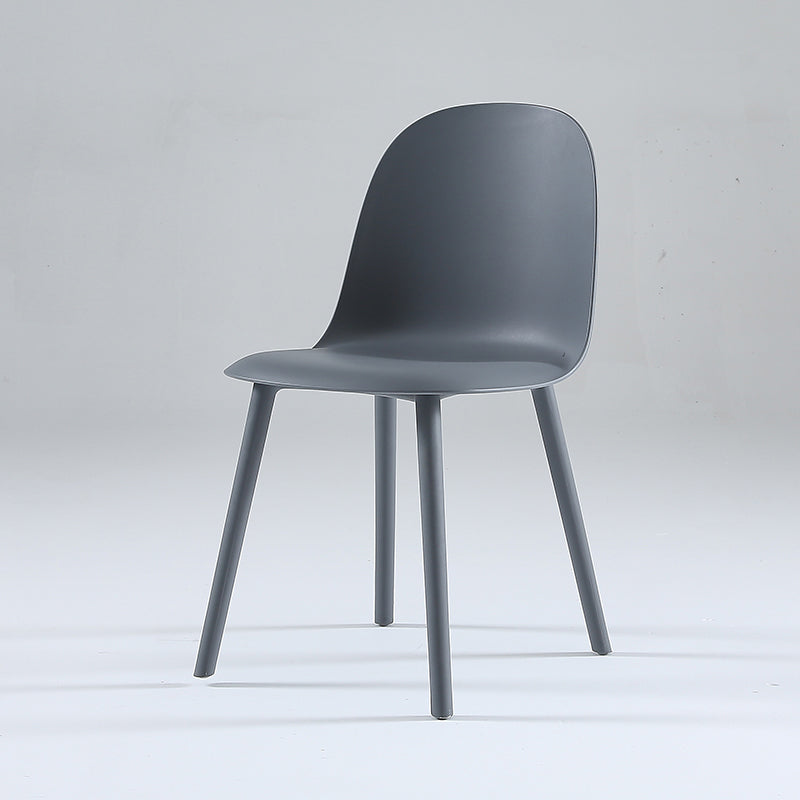 Nordic Dining Room Armless Chair Plastic Side Fabric Chair for Kitchen Dark Gray 1 Piece Clearhalo ' kitchen&dining_furn' 'Dining Chairs' 'Dining Tables & Seating' 'dining_chair' 'furn' 'furn_dining_chair' 'Furniture' 'furniture_dining_chair' 'Kitchen & Dining Furniture' 'kitchen' 3577341