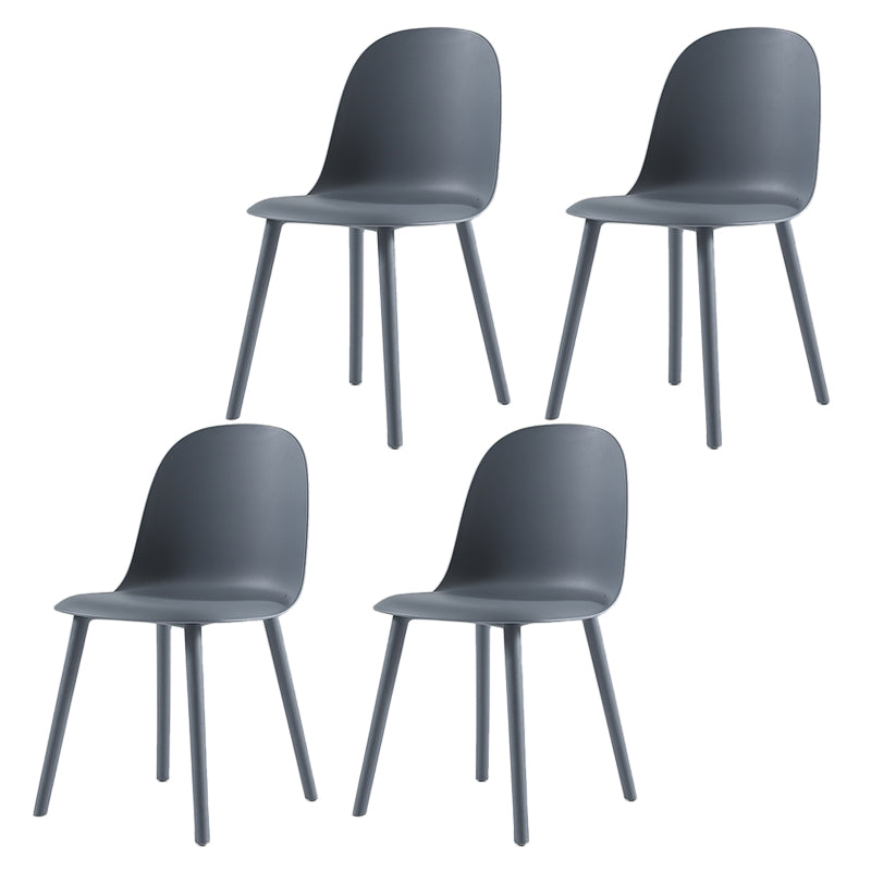 Nordic Dining Room Armless Chair Plastic Side Fabric Chair for Kitchen Dark Gray 4 Piece Set Clearhalo ' kitchen&dining_furn' 'Dining Chairs' 'Dining Tables & Seating' 'dining_chair' 'furn' 'furn_dining_chair' 'Furniture' 'furniture_dining_chair' 'Kitchen & Dining Furniture' 'kitchen' 3577343