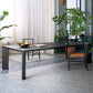 Contemporary Dining Table Solid Wood Table with 4 Legs for Dining Room Black Clearhalo ' dining_table' 'Dining Tables & Seating' 'Dining Tables' 'Furniture' 'furniture_dining_table' 'Kitchen & Dining Furniture' 'kitchen&dining_furn' 'kitchen' 'kitchen_dining_table' 3577345