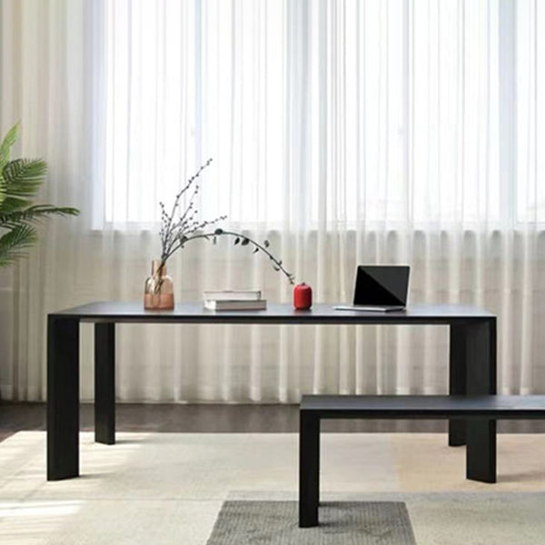 Contemporary Dining Table Solid Wood Table with 4 Legs for Dining Room Clearhalo ' dining_table' 'Dining Tables & Seating' 'Dining Tables' 'Furniture' 'furniture_dining_table' 'Kitchen & Dining Furniture' 'kitchen&dining_furn' 'kitchen' 'kitchen_dining_table' 3577348