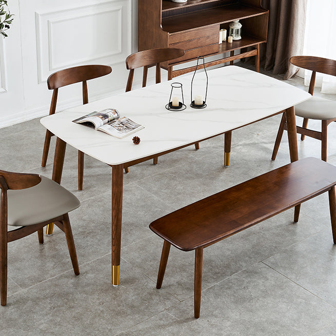 Modern Rectangle Sintered Stone Dining Table with Wooden Base White Dining Table for Restaurant Clearhalo ' dining_table' 'Dining Tables & Seating' 'Dining Tables' 'Furniture' 'furniture_dining_table' 'Kitchen & Dining Furniture' 'kitchen&dining_furn' 'kitchen' 'kitchen_dining_table' 3577357