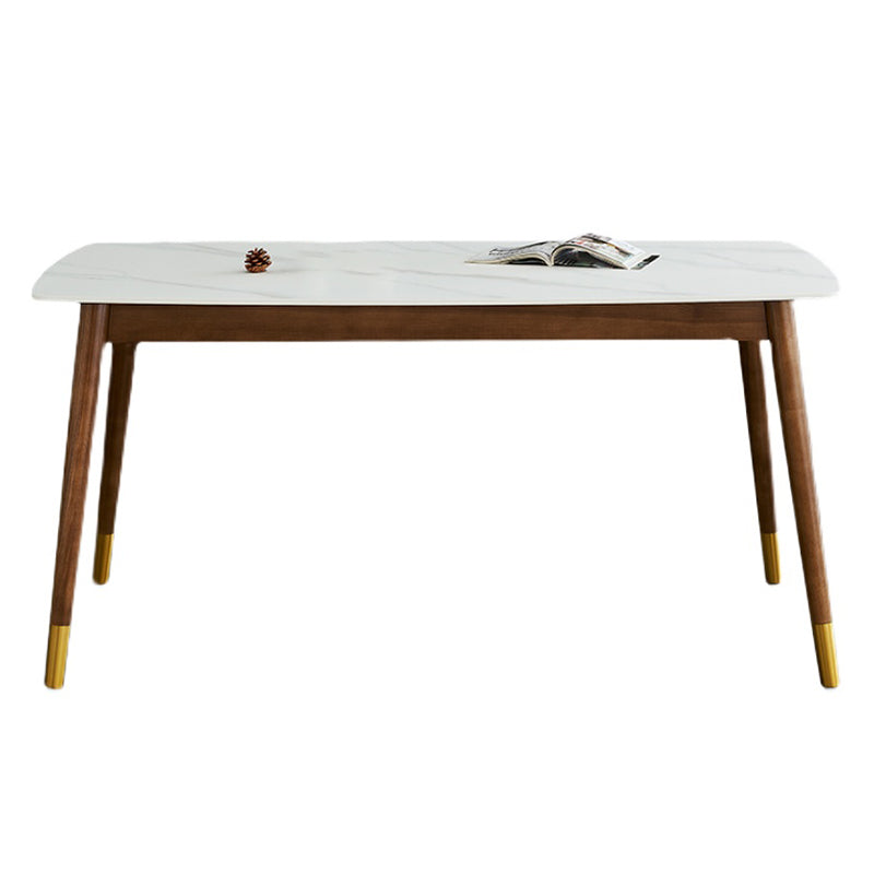 Modern Rectangle Sintered Stone Dining Table with Wooden Base White Dining Table for Restaurant Clearhalo ' dining_table' 'Dining Tables & Seating' 'Dining Tables' 'Furniture' 'furniture_dining_table' 'Kitchen & Dining Furniture' 'kitchen&dining_furn' 'kitchen' 'kitchen_dining_table' 3577361