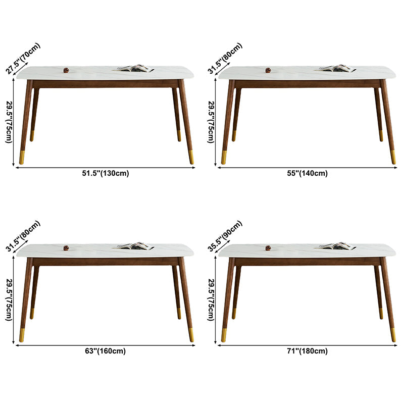 Modern Rectangle Sintered Stone Dining Table with Wooden Base White Dining Table for Restaurant Clearhalo ' dining_table' 'Dining Tables & Seating' 'Dining Tables' 'Furniture' 'furniture_dining_table' 'Kitchen & Dining Furniture' 'kitchen&dining_furn' 'kitchen' 'kitchen_dining_table' 3577366