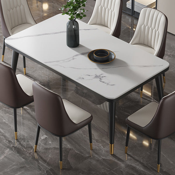 Sintered Stone Modern Dining Table Rectangle Table with 4 Legs for Home Use Clearhalo ' dining_table' 'Dining Tables & Seating' 'Dining Tables' 'Furniture' 'furniture_dining_table' 'Kitchen & Dining Furniture' 'kitchen&dining_furn' 'kitchen' 'kitchen_dining_table' 3577369