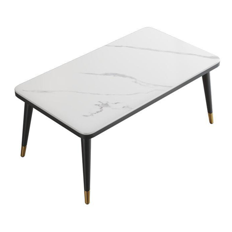 Sintered Stone Modern Dining Table Rectangle Table with 4 Legs for Home Use White Clearhalo ' dining_table' 'Dining Tables & Seating' 'Dining Tables' 'Furniture' 'furniture_dining_table' 'Kitchen & Dining Furniture' 'kitchen&dining_furn' 'kitchen' 'kitchen_dining_table' 3577373