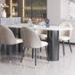 Free Form White Dining Table Sintered Stone Table Contemporary with 3 Legs Clearhalo ' dining_table' 'Dining Tables & Seating' 'Dining Tables' 'Furniture' 'furniture_dining_table' 'Kitchen & Dining Furniture' 'kitchen&dining_furn' 'kitchen' 'kitchen_dining_table' 3577380