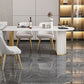 Free Form Sintered Stone White Dining Table Simplicity Double Pedestal Table for Dining Room Clearhalo ' dining_table' 'Dining Tables & Seating' 'Dining Tables' 'furn' 'furn_dining_table' 'Furniture' 'furniture_dining_table' 'Kitchen & Dining Furniture' 'kitchen&dining_furn' 'kitchen' 'kitchen_dining_table' 3577388