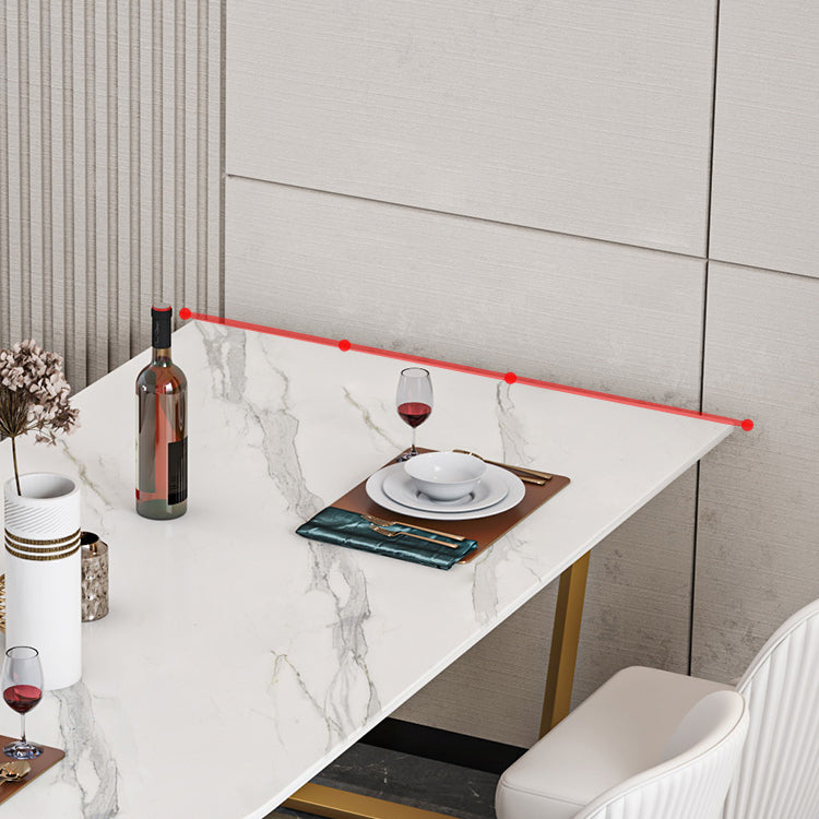 Free Form Sintered Stone White Dining Table Simplicity Double Pedestal Table for Dining Room Clearhalo ' dining_table' 'Dining Tables & Seating' 'Dining Tables' 'furn' 'furn_dining_table' 'Furniture' 'furniture_dining_table' 'Kitchen & Dining Furniture' 'kitchen&dining_furn' 'kitchen' 'kitchen_dining_table' 3577391