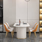 Free Form Sintered Stone White Dining Table Simplicity Double Pedestal Table for Dining Room Clearhalo ' dining_table' 'Dining Tables & Seating' 'Dining Tables' 'furn' 'furn_dining_table' 'Furniture' 'furniture_dining_table' 'Kitchen & Dining Furniture' 'kitchen&dining_furn' 'kitchen' 'kitchen_dining_table' 3577394