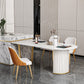 Free Form Sintered Stone White Dining Table Simplicity Double Pedestal Table for Dining Room Clearhalo ' dining_table' 'Dining Tables & Seating' 'Dining Tables' 'furn' 'furn_dining_table' 'Furniture' 'furniture_dining_table' 'Kitchen & Dining Furniture' 'kitchen&dining_furn' 'kitchen' 'kitchen_dining_table' 3577396