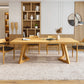 Rectangle Wood Color Dining Table Pine Solid Wood Table Modern with Double Pedestal Clearhalo ' dining_table' 'Dining Tables & Seating' 'Dining Tables' 'Furniture' 'furniture_dining_table' 'Kitchen & Dining Furniture' 'kitchen&dining_furn' 'kitchen' 'kitchen_dining_table' 3577401
