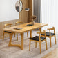 Rectangle Wood Color Dining Table Pine Solid Wood Table Modern with Double Pedestal Clearhalo ' dining_table' 'Dining Tables & Seating' 'Dining Tables' 'Furniture' 'furniture_dining_table' 'Kitchen & Dining Furniture' 'kitchen&dining_furn' 'kitchen' 'kitchen_dining_table' 3577411
