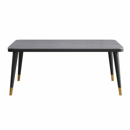 Minimalist Sintered Stone Top Kitchen Dining Table Rectangle Shape Dining Table with 4 Legs Base Gray Clearhalo ' dining_table' 'Dining Tables & Seating' 'Dining Tables' 'Furniture' 'furniture_dining_table' 'Kitchen & Dining Furniture' 'kitchen&dining_furn' 'kitchen' 'kitchen_dining_table' 3577416
