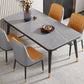 Minimalist Sintered Stone Top Kitchen Dining Table Rectangle Shape Dining Table with 4 Legs Base Clearhalo ' dining_table' 'Dining Tables & Seating' 'Dining Tables' 'Furniture' 'furniture_dining_table' 'Kitchen & Dining Furniture' 'kitchen&dining_furn' 'kitchen' 'kitchen_dining_table' 3577417