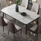 Minimalist Sintered Stone Top Kitchen Dining Table Rectangle Shape Dining Table with 4 Legs Base Clearhalo ' dining_table' 'Dining Tables & Seating' 'Dining Tables' 'Furniture' 'furniture_dining_table' 'Kitchen & Dining Furniture' 'kitchen&dining_furn' 'kitchen' 'kitchen_dining_table' 3577418