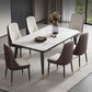 Minimalist Sintered Stone Top Kitchen Dining Table Rectangle Shape Dining Table with 4 Legs Base Clearhalo ' dining_table' 'Dining Tables & Seating' 'Dining Tables' 'Furniture' 'furniture_dining_table' 'Kitchen & Dining Furniture' 'kitchen&dining_furn' 'kitchen' 'kitchen_dining_table' 3577423