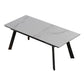Sintered Stone Modern Dining Table Rectangle Extendable Table with 4 Legs White Clearhalo ' dining_table' 'Dining Tables & Seating' 'Dining Tables' 'Furniture' 'furniture_dining_table' 'Kitchen & Dining Furniture' 'kitchen&dining_furn' 'kitchen' 'kitchen_dining_table' 3577426