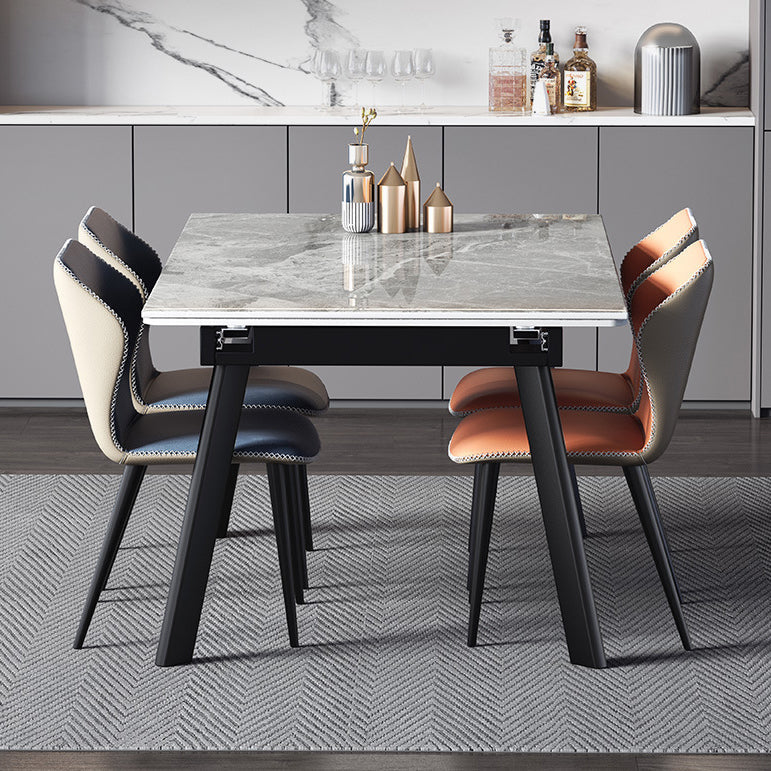 Sintered Stone Modern Dining Table Rectangle Extendable Table with 4 Legs Clearhalo ' dining_table' 'Dining Tables & Seating' 'Dining Tables' 'Furniture' 'furniture_dining_table' 'Kitchen & Dining Furniture' 'kitchen&dining_furn' 'kitchen' 'kitchen_dining_table' 3577435